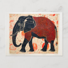 Elefante de tono doble sobre fondo crema