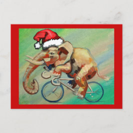 Postal Festiva Elefante Hipster Para X-Mas