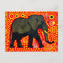 Elefante negro con patrón de burbuja Naranja