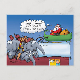 Postal Festiva Elefantes de Santas Personalizados navideñas diver