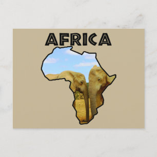 Postal Festiva Elefantes del cielo azul en África