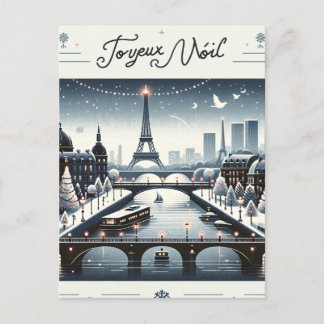 Postal Festiva Elegancia de invierno parisina, ciudad de las luce