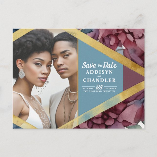 Postal Festiva Elegancia encantada Boda floral con solera (Anverso)