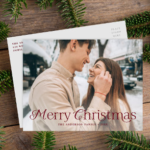 Postal Festiva Elegancia festiva Burgundy Ferry Christmas Photo