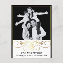 Elegancia monocromática Postcard negro y blanco