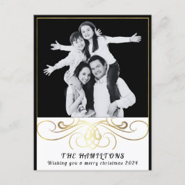 Postal Festiva Elegancia monocromática Postcard negro y blanco