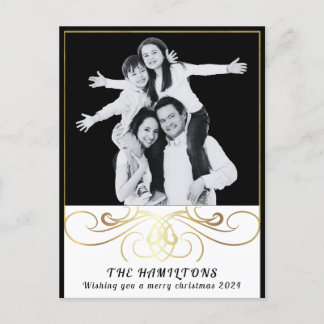 Postal Festiva Elegancia monocromática Postcard negro y blanco