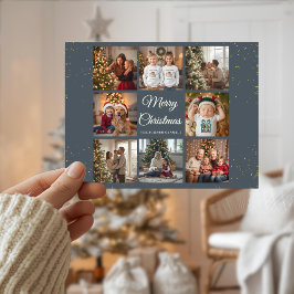 Postal Festiva Elegant 8 Photo Christmas Card
