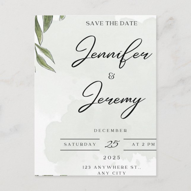 Postal Festiva Elegant Botanical Wedding Welcome Sign | poster (Anverso)