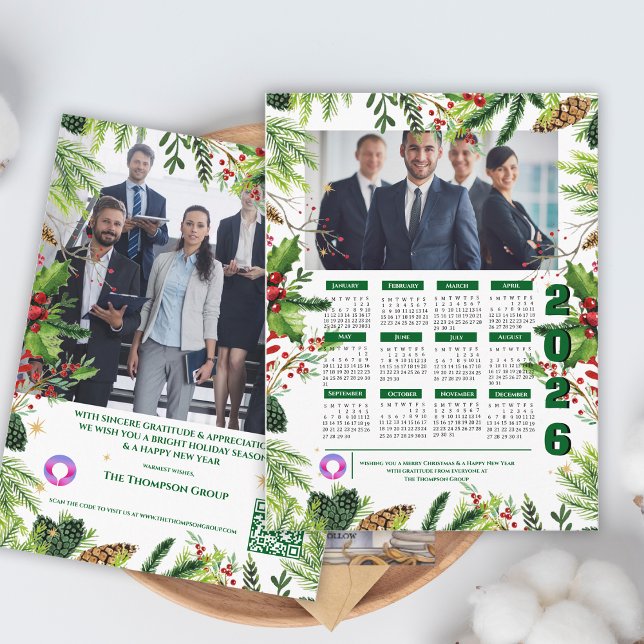Postal Festiva Elegant Business Christmas Corporate 2026 Calendar (Elegant Business Christmas Corporate 2026 Calendar Holiday Postcard)