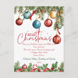 Postal Festiva Elegant Christmas Winter Tree Holiday Card