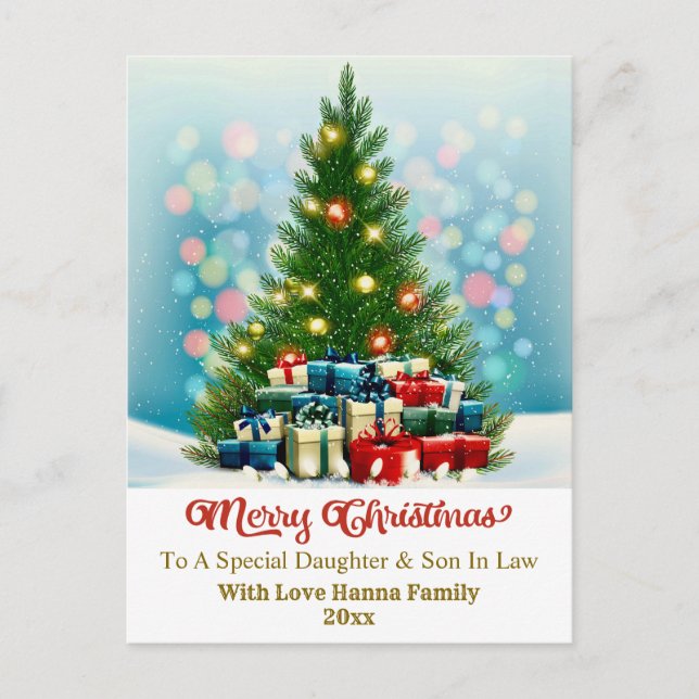 Postal Festiva Elegant Family Holiday Present I Christmas Tree (Anverso)