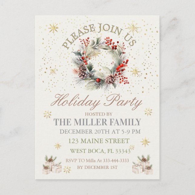 Postal Festiva Elegant  Gold&Silver Holiday Party  (Anverso)