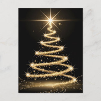 Postal Festiva Elegant Golden Sparkle Christmas Tree