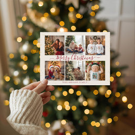 Postal Festiva Elegant Marble Christmas Photo Collage