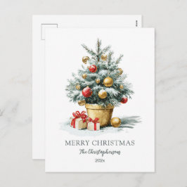 Postal Festiva Elegant Merry Christmas Tree Postcard