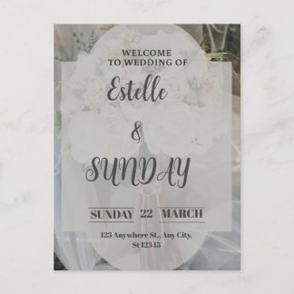 Postal Festiva Elegant Minimalist Wedding Welcome Sign
