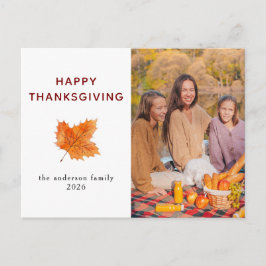 Postal Festiva Elegant Modern Happy Thanksgiving Autumn Photo