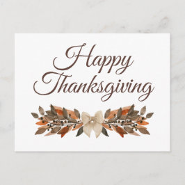 Postal Festiva Elegant Neutral “Happy Thanksgiving” Postcard