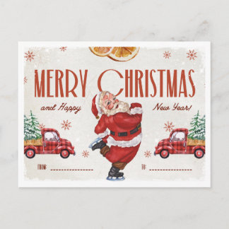 Postal Festiva Elegant Red and Beige Watercolor Christmas 