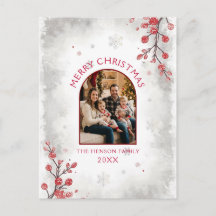 Elegant Red Berries Family Photo Christmas