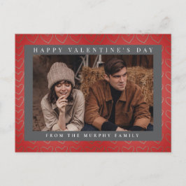 Postal Festiva Elegant Red Hearts Happy Valentine's Day 1 Photo