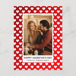 Postal Festiva Elegant Red Hearts Happy Valentine's Day 1 Photo