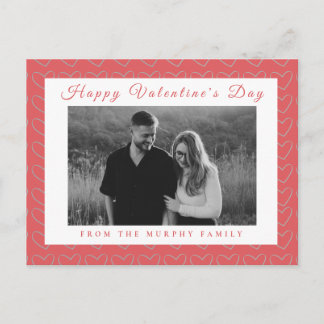 Postal Festiva Elegant Red Hearts Happy Valentine's Day 1 Photo 