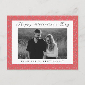 Postal Festiva Elegant Red Hearts Happy Valentine's Day 1 Photo 