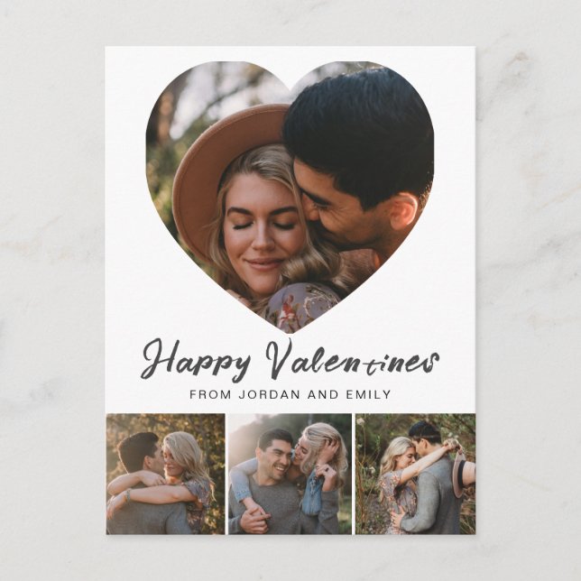 Postal Festiva Elegant Simple Modern Happy Valentine's Day Photo (Anverso)