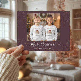Postal Festiva Elegant Single Photo Christmas Card