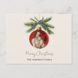Postal Festiva Elegant Watercolor Christmas Ornament Family Photo