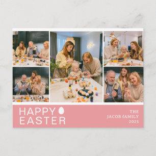 Postal Festiva Elegante Bendición Moderna de Pascua Familia Cinco