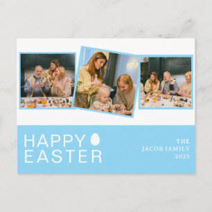Postal Festiva Elegante bendición moderna de Pascua familia tres 