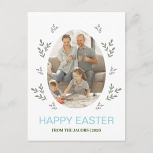 Postal Festiva elegante bendición moderna de Pascua familia una f