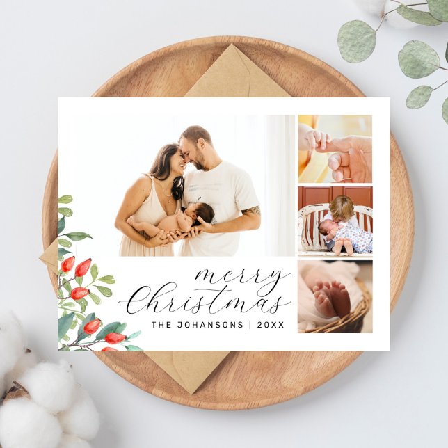 Postal Festiva Elegante Collage de fotos de guiones Navidades bot (Subido por el creador)