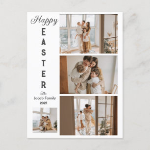Postal Festiva Elegante collage de fotos de la familia Typography