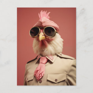 Postal Festiva Elegante comandante de pollo de Pascua