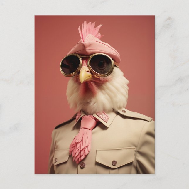 Postal Festiva Elegante comandante de pollo de Pascua (Anverso)