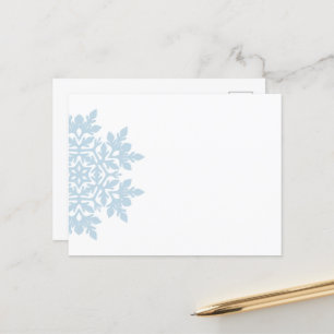 Postal Festiva Elegante copo de nieve (Azul escarcha)