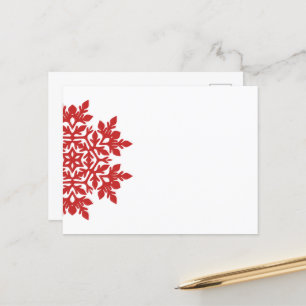 Postal Festiva Elegante copo de nieve (Cranberry)