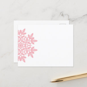 Postal Festiva Elegante copo de nieve (Rubor azucarero)