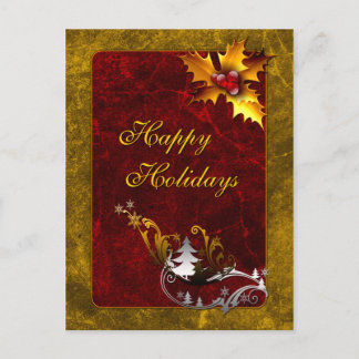 Postal Festiva Elegante diseño de Navidades tradicionales