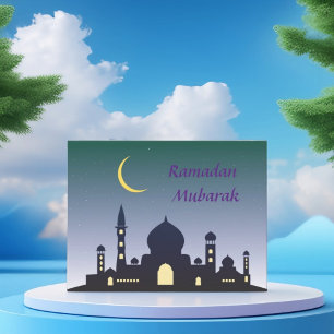 Postal Festiva Elegante diseño islámico Ramadán Mubarak
