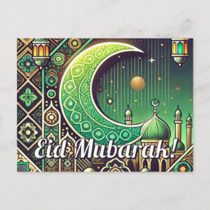 Postal Festiva Elegante Eid al-Fitr Postcard Eid Mubarak Holiday