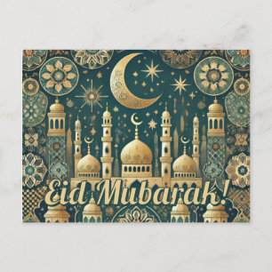 Postal Festiva Elegante Eid al-Fitr Postcard Eid Mubarak Holiday