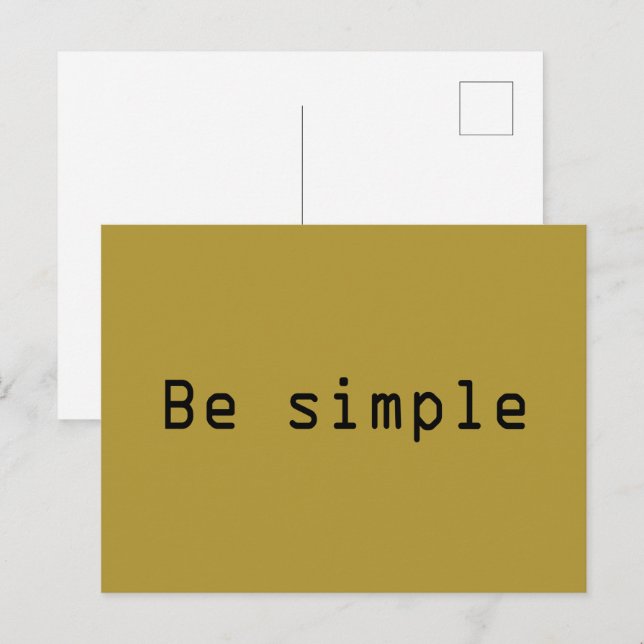 Postal Festiva Elegante escritura moderna ser simple (Anverso / Reverso)
