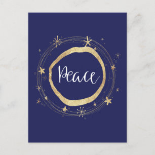 Postal Festiva Elegante Estrella de Oro Moderna