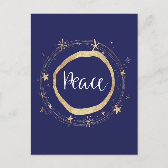 Postal Festiva Elegante Estrella de Oro Moderna (Anverso)