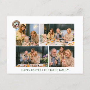 Postal Festiva elegante familia de Bendición Moderna de Pascua Cu